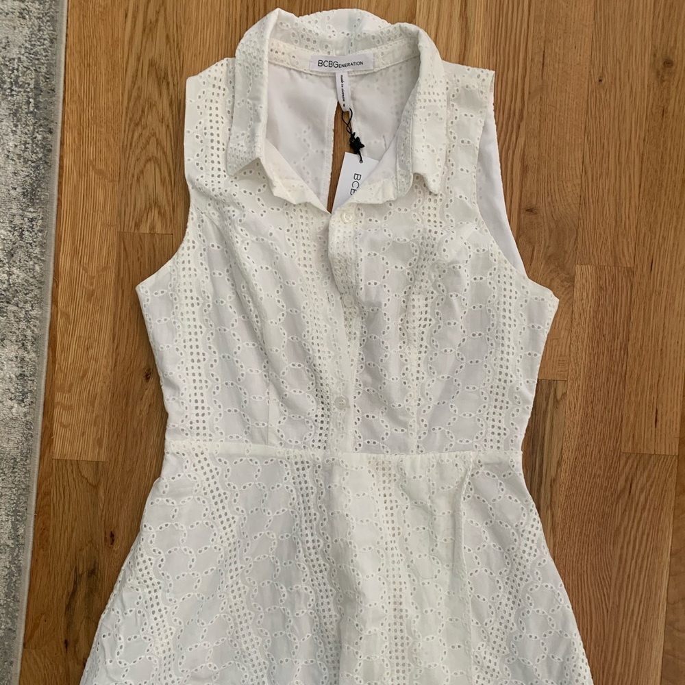 BCBG mini white lace dress